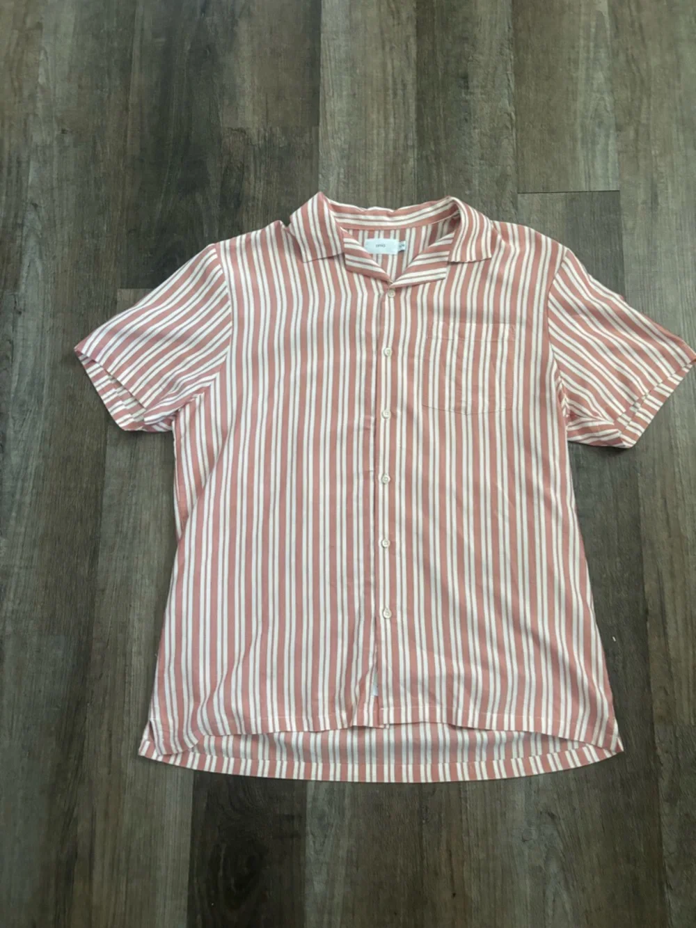 Onia Striped Camp Collar Short Sleeve Button Down Shirt - Picture 1 of 3